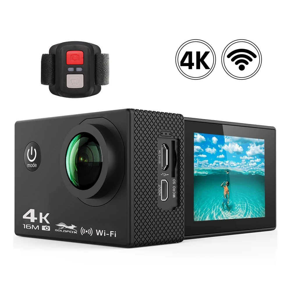 Ultra HD 4K Спортивная экшн-камера 1080P Wifi 16 МП Go Diving Pro cam водонепроницаемая Спортивная DV DVR камера на шлем с дистанционным управлением