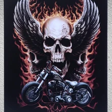 1 шт. мотоцикл призрак водитель, Байкер Мотоцикл гараж пещера жестяная пластина знак стены магазин украшения художественный плакат Металл Винтаж