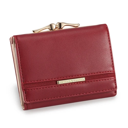 Red Jamarna кошелек женский PU Кошелек для монет небольшой кошелек с застежками женский красный тонкий кошелек держатель для карт маленький кошелек для монет - Цвет: Red