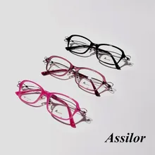 Чистые титановые Антикоррозийные Деловые женские очки без оправы для чтения, прозрачные линзы для глаз, женские очки, три цвета