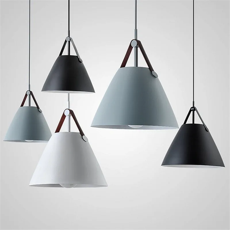 

Vintage Nordic Minimalist Pendant Lights Modern Mestaurant Bar Cafe lamp single head aluminum Macaron Lamp