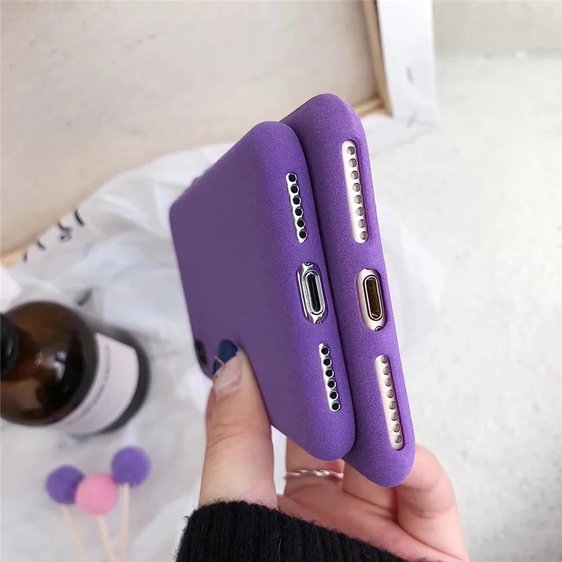 Роскошные фиолетовые волоконные силиконовые чехлы для телефонов iPhone 7 7plus 6 6s Plus 8