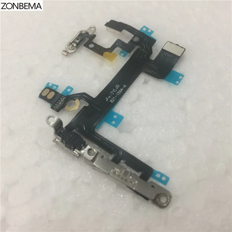 

ZONBEMA Power switch on off volume flex Cable with Metal Bracket Assembly For iPhone 5S