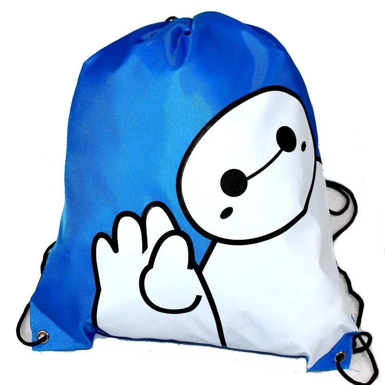 

4Pcs One Piece Big Hero 6 Cartoon Kids Drawstring Backpack Shopping School Traveling Party Bags Birthday Gifts Waterproof
