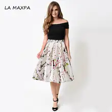 Винтажная 5 цветов Сливовая Цветочная печатная эластичная юбка с высокой талией сатиновая короткая юбка Женская плиссированная миди юбка Saias