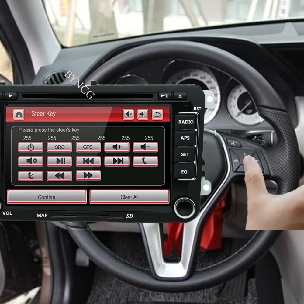BYNCG 7 дюймов Сенсорный экран 2din автомобильный DVD для VW Golf Polo Passat Tiguan CADDY сиденье с gps