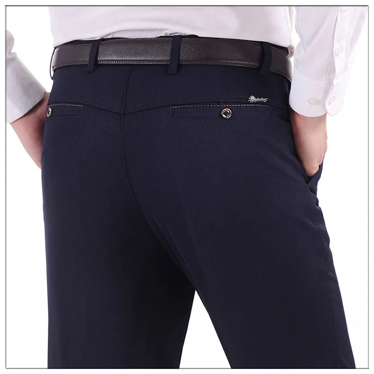 TANG мужские джентльменские не Гладильные толстые MOOWNUC облегающие деловые повседневные брюки, сохраняющие тепло Зимние Модные брюки мужские брюки