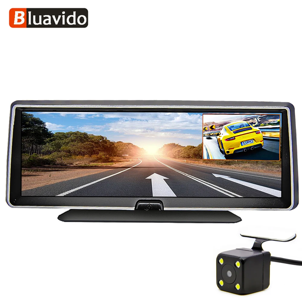 

Bluavido 8" IPS Android 4G Car DVR Recorder GPS Navigation ADAS FHD 1080P Dual Lens Dash cam WDR Night Vision Auto Video camera