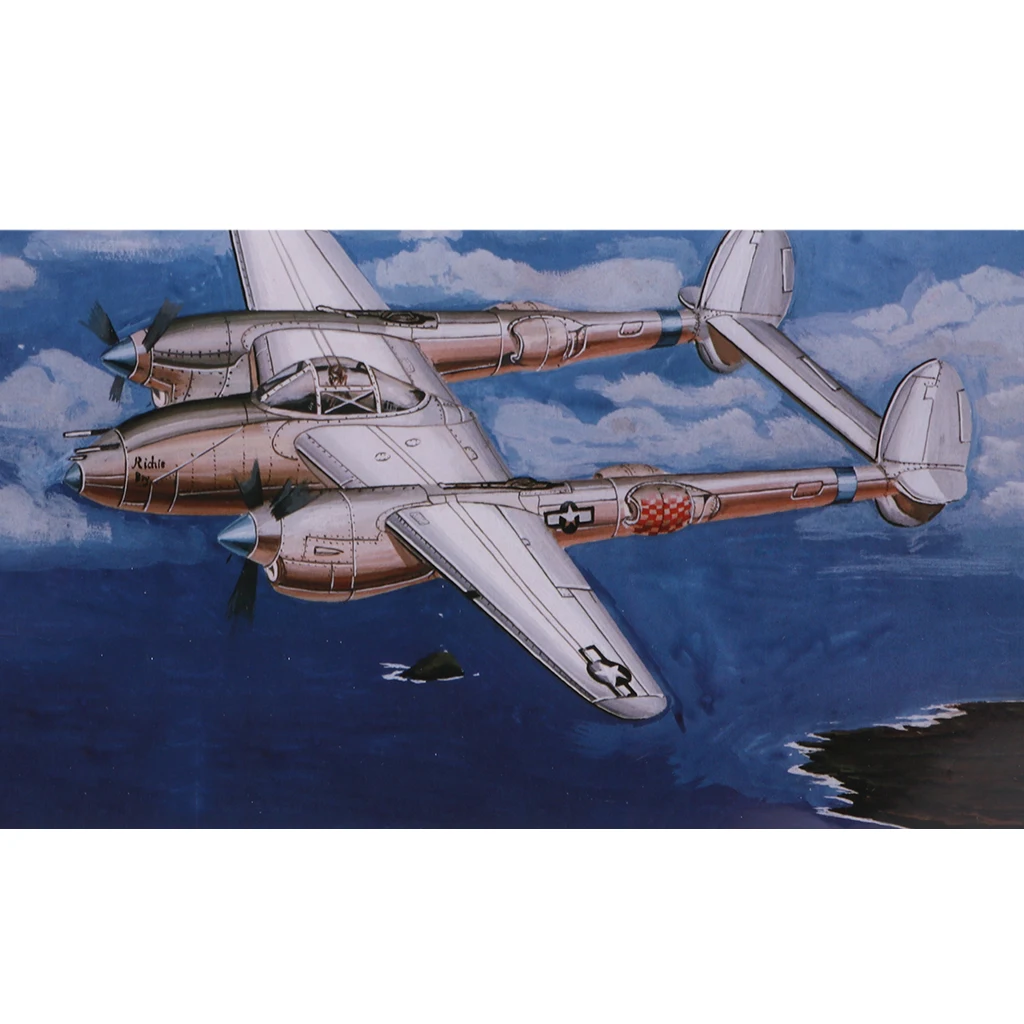 

1/144 Scale US P-38J FIGHTER Airplane Aircraft Plastic Model Kit with Decals