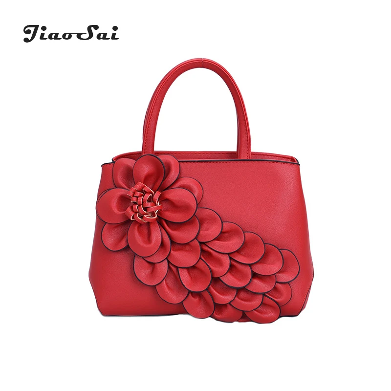 

Rose Floral Women Handbags Luxury Brand Women Bags PU Leather Shoulder Crossbody Bag Female Messenger Sweet Tote Bags Bolsa 2018