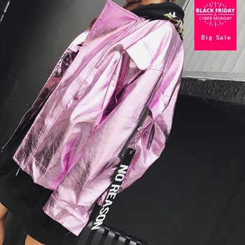 

New Fashion brand animal printed Pu leather jacket Ladies plus size Street Women cartoon pattern pink PU Leather Jacket wj1264