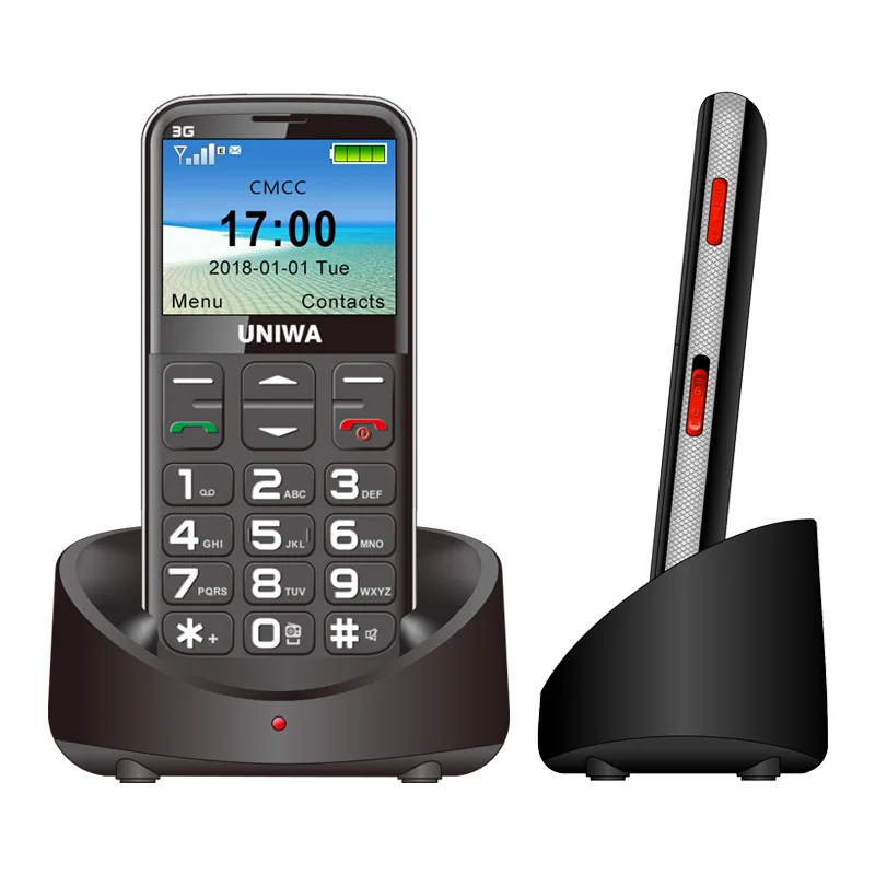 Телефон фонарик Uniwa 3G V808G телефон с экраном 1400 дюйма WCDMA кнопка SOS 2 31 мАч|Смартфоны|