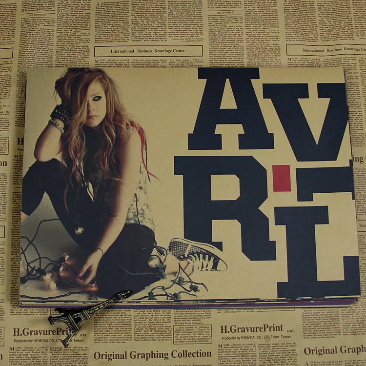 

vintage poster Avril Lavigne Music Star Poster retro paper Image for Wall Decoration Wall Sticker Print Posters