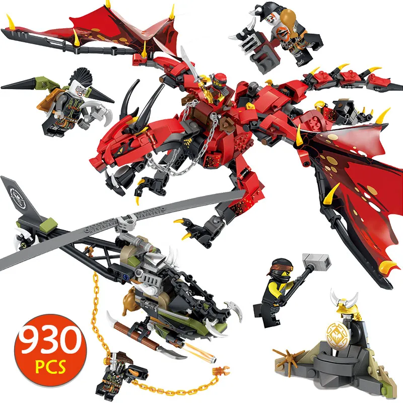 

Movies Flame Spys God Dragon Building Blocks Compatible LegoINGlys Ninjago Knights Figures Arms Toys For Boys Gifts