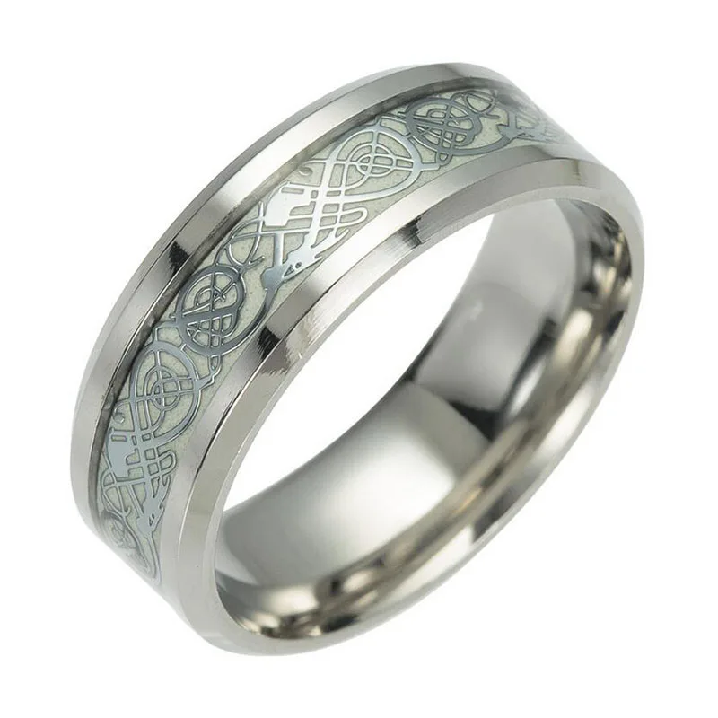 Caxybb мужское кольцо Сияющее Кольцо с драконом для мужчин и женщин кольца из