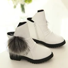 Enfants PU Cuir Martin Bottes Enfants Filles Bottes 2016 Automne Hiver Chaussures Chaudes pour les Filles En Cuir Bottes de Neige Botas Infantil