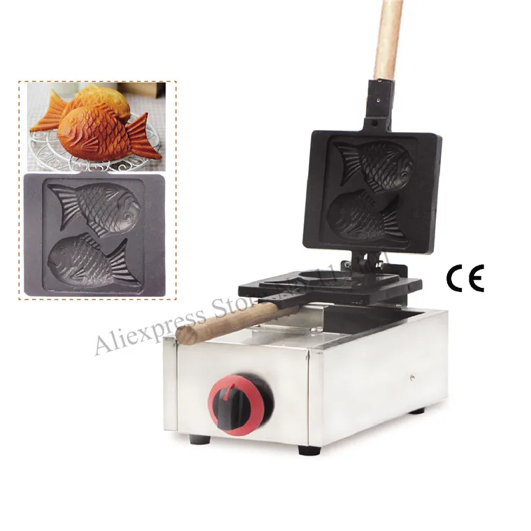 Stainless Steel Gas Taiyaki Waffle Maker Fish shape Waffle Iron Gas
