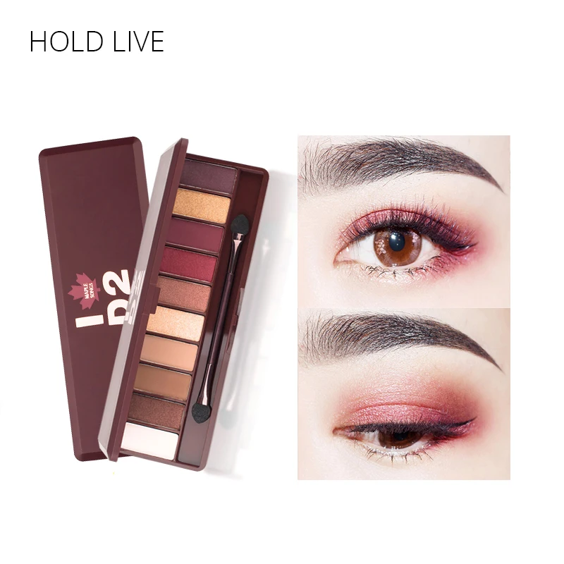

HOLD LIVE 10 Colors Matte Eyeshadow Palette Maple Songs Earth Color Long-lasting Eye Shadow Make-up Shimmer Glitter Eyeshadows