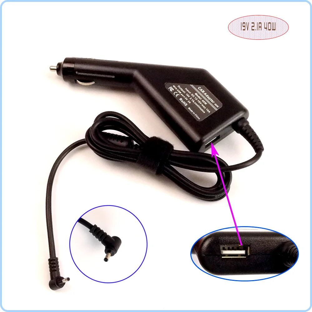 

Laptop Car DC Adapter Charger Power Supply + USB Power Port for ASUS Eee PC Seashell 1015 1015PED 1015T 1015B 1015PW