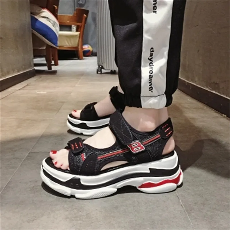 

2019 Summer style Women shoes summer new style women's sandals platform with a high heel and a wedge with a pair of sandals