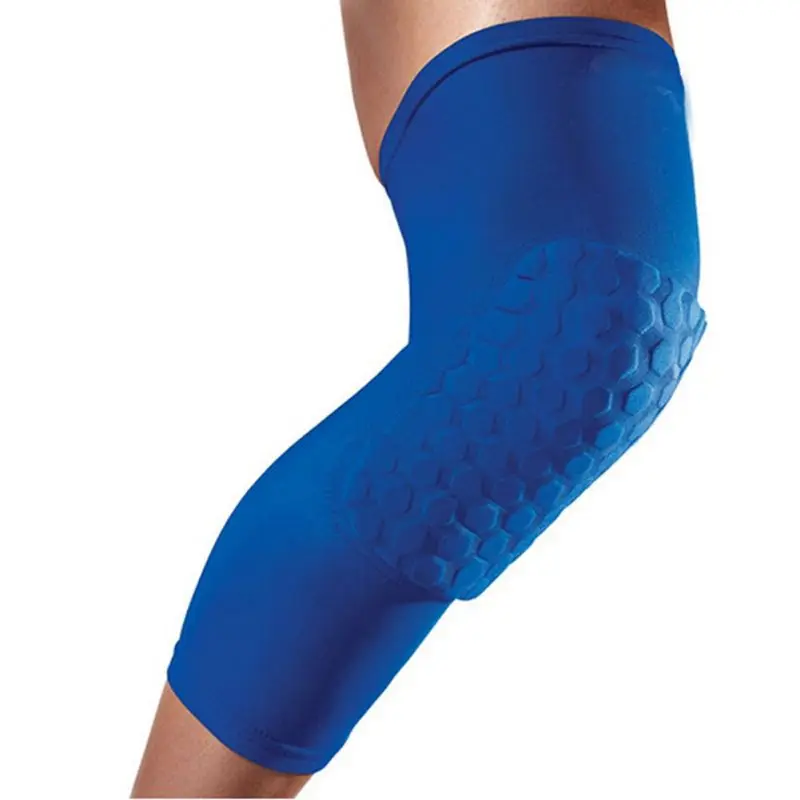 Men Sports Knee Pads Breathable Honeycomb Long Knee Support Pad Basketball Leg Sleeve Protector