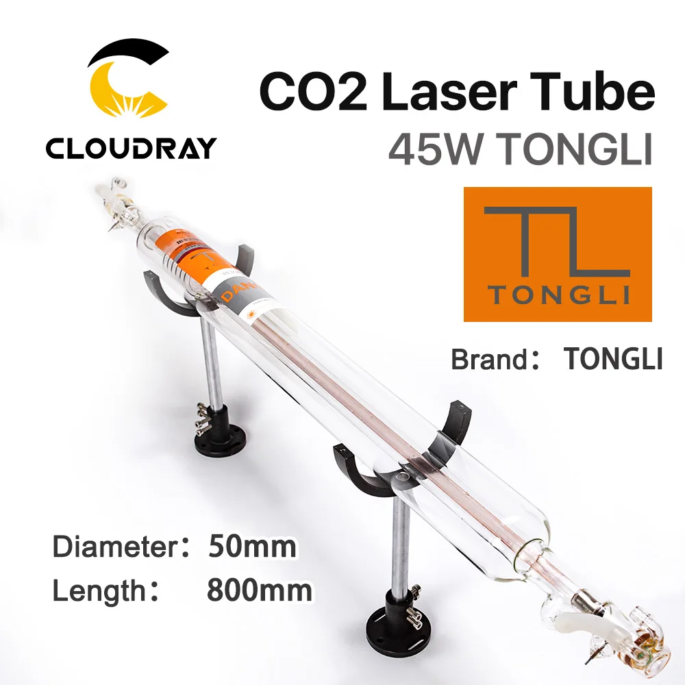 Cloudray TONGLI 800 мм 45 Вт СО2 стеклянная лазерная трубка для СО2 лазерная гравировка машина для резки TL TLC800-45