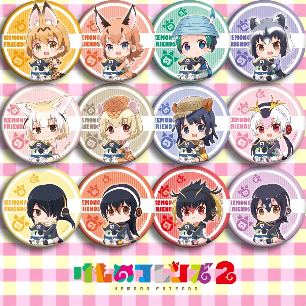 

Anime Kemono Friends Leptailurus serval Cosplay Party Bedge Cartoon Collect Bag Badge For Backpack Button Brooch Pin Xmas Gifts
