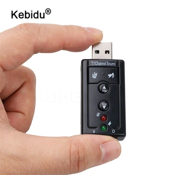 

kebidu External AUDIO Adapter Sound Card USB Audio Converter 7.1CH USB 2.0 with Mic Speaker Microphone 3.5mm Jack Adapter