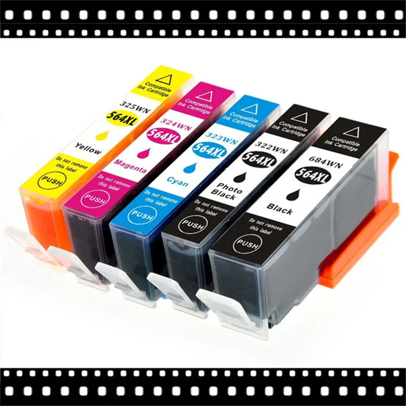 

5x Compatible Ink Cartridge for HP 564 HP564XL Replace for hp 5510 6510 5520 B111a B109a C5383 D5400 B209a 5515 7515 Printer