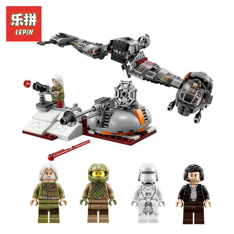 

Lepin 05141 Star wars Plan Series The Defense Of Crait Set aircraft LegoINGlys 75202 model Building Blocks Bricks Toys