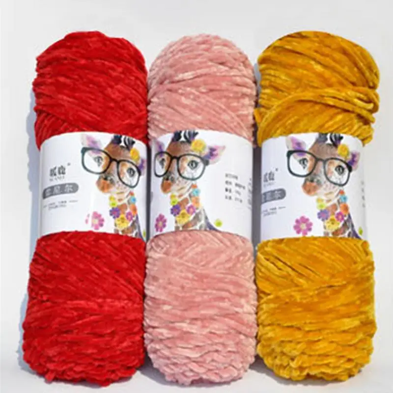 

Chenille Yarn Hook Shoe Line Polyester Full Light Multicolor Gold Velvet Yarn Woven Wool DIY Bright Line
