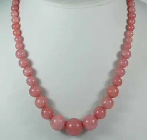 

RHJ00142 6-14mm Exquisite Pink Rhodochrosite Round Bead Jewelry Necklace