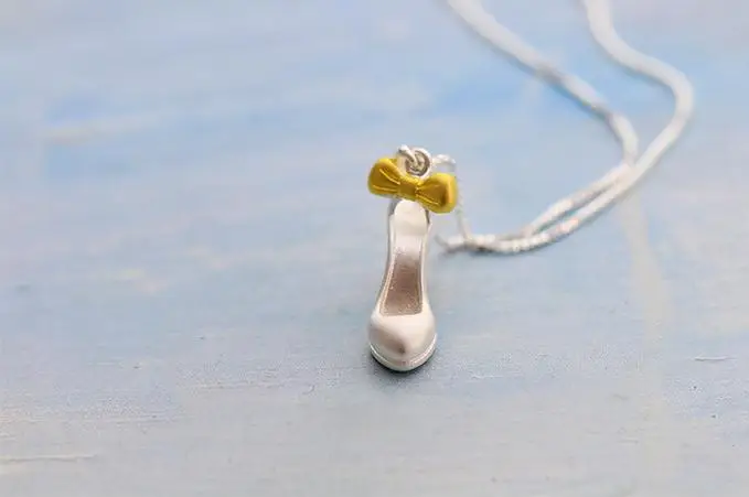 

Fashion High-heeled Shoes 925 Sterling Silver Female Pendant Necklace Wholesale Jewelry For Women Short Box Chains Gift