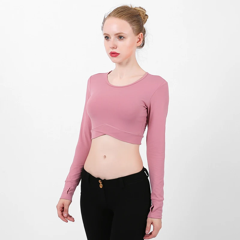 Fashion Yoga Shirts for Women Vital Seamless Long Sleeve Crop Top Thumb