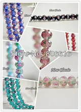 10*8MM 96Pcs/Lot Pink Inner Flower Rondelle Crystal Lampwork Glass Loose Bead Jewelry Beads Accessories Findings