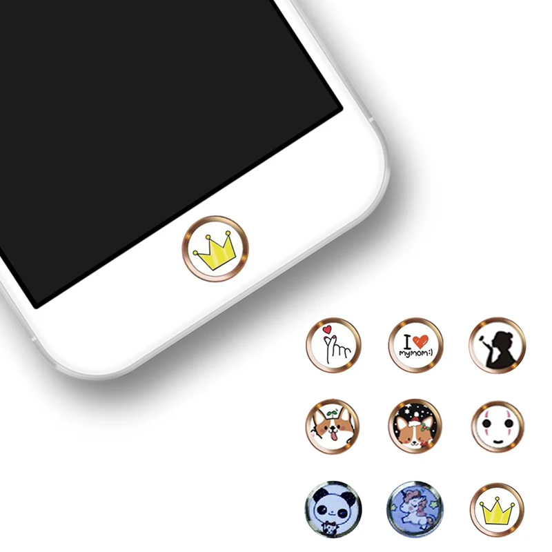 

Cartoon cute Touch ID Home Button Sticker For iPhone 5 5S SE 6 6S 7 8 Plus For Ipad air 2 mini Fingerprint Identification Keypad