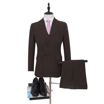 

NA65 Tweed Suits Wool Herringbone Mens Suits Wedding Grooms Mens Suit jacket pants vest 3 pcs Suzhou Guangzhou Suits