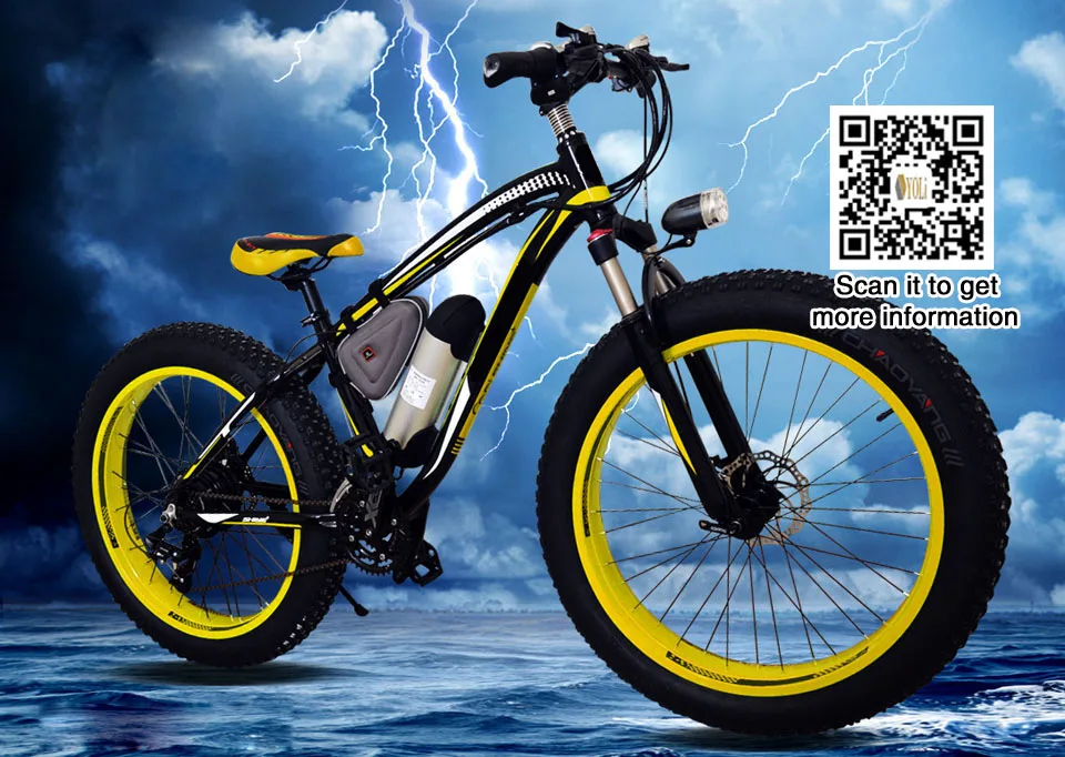 

USA 500w 48V 10.4A lithium battery e bike fat tire 26'' MTB Electric Cycling