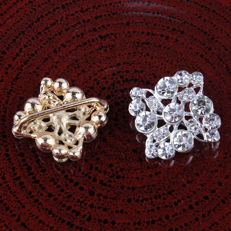 

120PCS 2 colors Newborn Handmade Square Rhinestone Buttons Bling Shank Crystal Decorative Buttons for Women Clothing/Girls Shoes