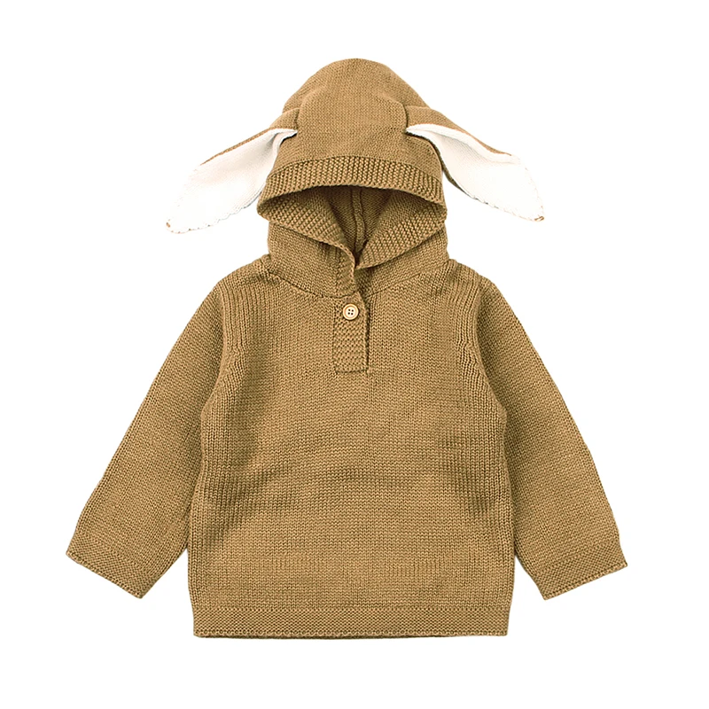 2018 Fashion baby boys sweaters rabbit ears hooded pullover infant girl