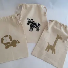 Пользовательские джунгли Safari животные День рождения Baby Shower Goodie пользу мусульманских мешки Крещение Свадьба похмелье Комплект партия Конфеты чехлы