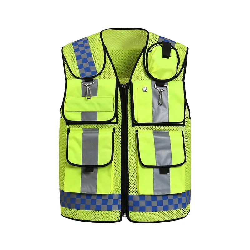 

Multi-functional PocketS Night Reflective Safety Clothing Reflective Traffic Breatable Mesh Vest Printable Logo