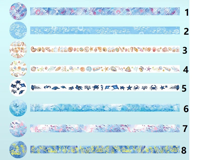1,5 см 5 м 1 шт под морскую раковину Коралловая волна 8 стилей на выбор васи клейкая лента DIY Наклейка для скрапбукинга этикетка маскирующая домашний декор