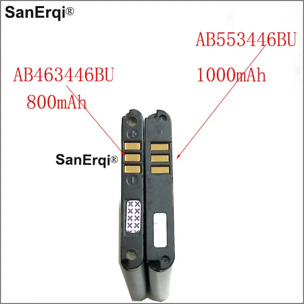 1000Mah Ab553446Bu Per Samsung B2100 C3300 Xplorer B100 Sch-B619 C3300K C5212 Duos C5212I C5130 800Mah Ab463446Bu Ab043446Be
