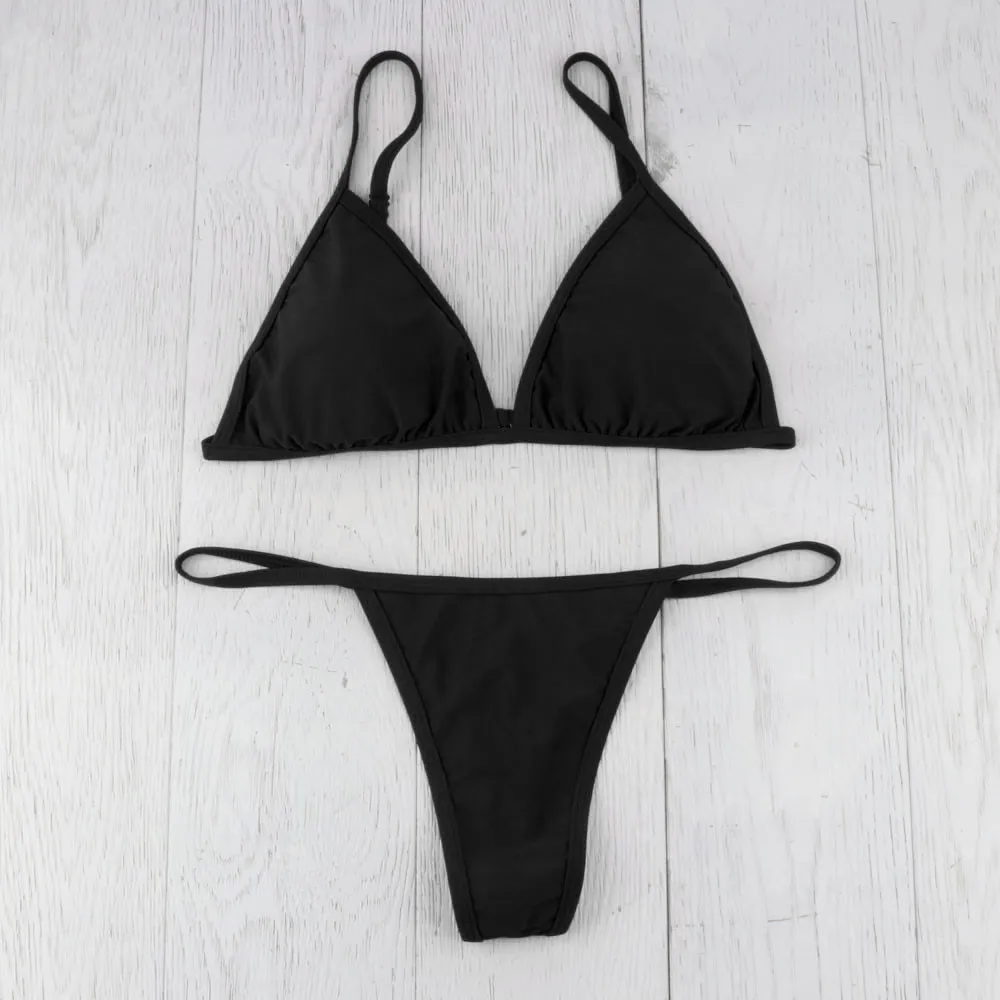 

Swimsuit Women Padded Bra G-string Thong Bikini Swimwear Two Pieces Swimsuit maillot de bain femme