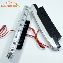 New 1pcs Car Daytime Running Light 8 LED 8smd DRL Daylight Kit Super White Head Lamp Parking Car Fog Lights 12V DC free shipping