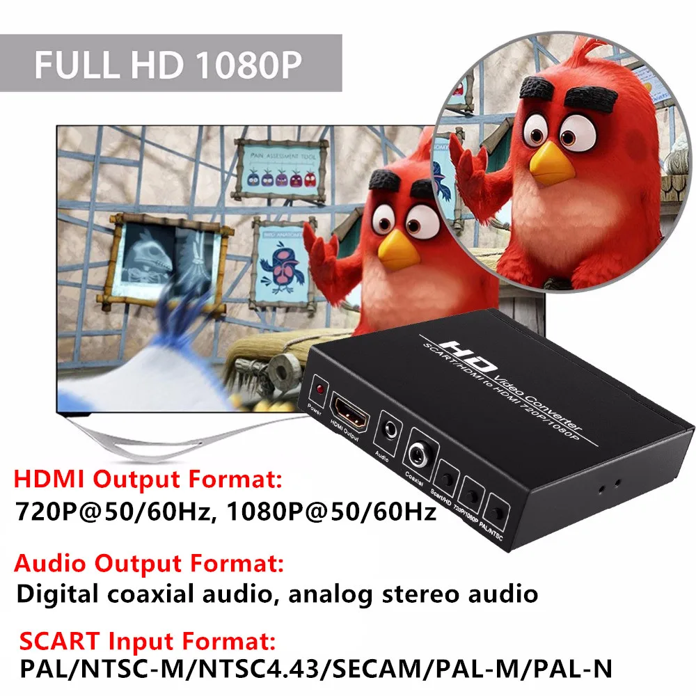 Из SCART в HDMI конвертер адаптер Upscaler + полный HDMI1080p аудио/коаксиальный выходной