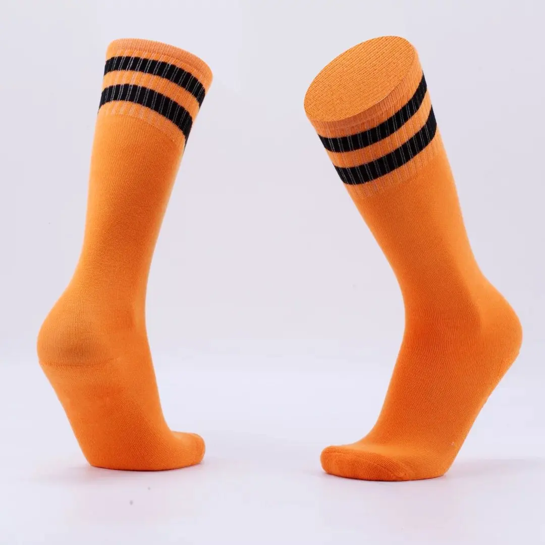 Brotock/махровые однотонные носки с длинными рукавами; нескользящие быстросохнущие футбольные носки; детские гольфы; студенческие футбольные спортивные гольфы - Цвет: Orange