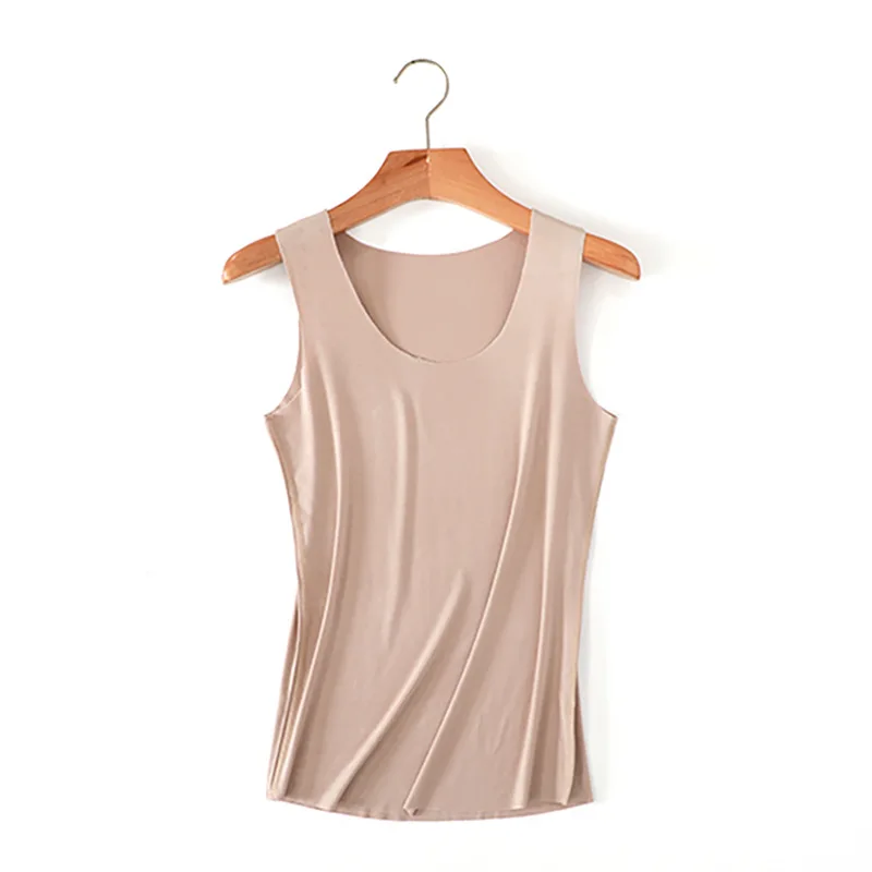 

Women Basic Tank Top Slim Stretchy Viscose Tops Raw Summer Solid Colors
