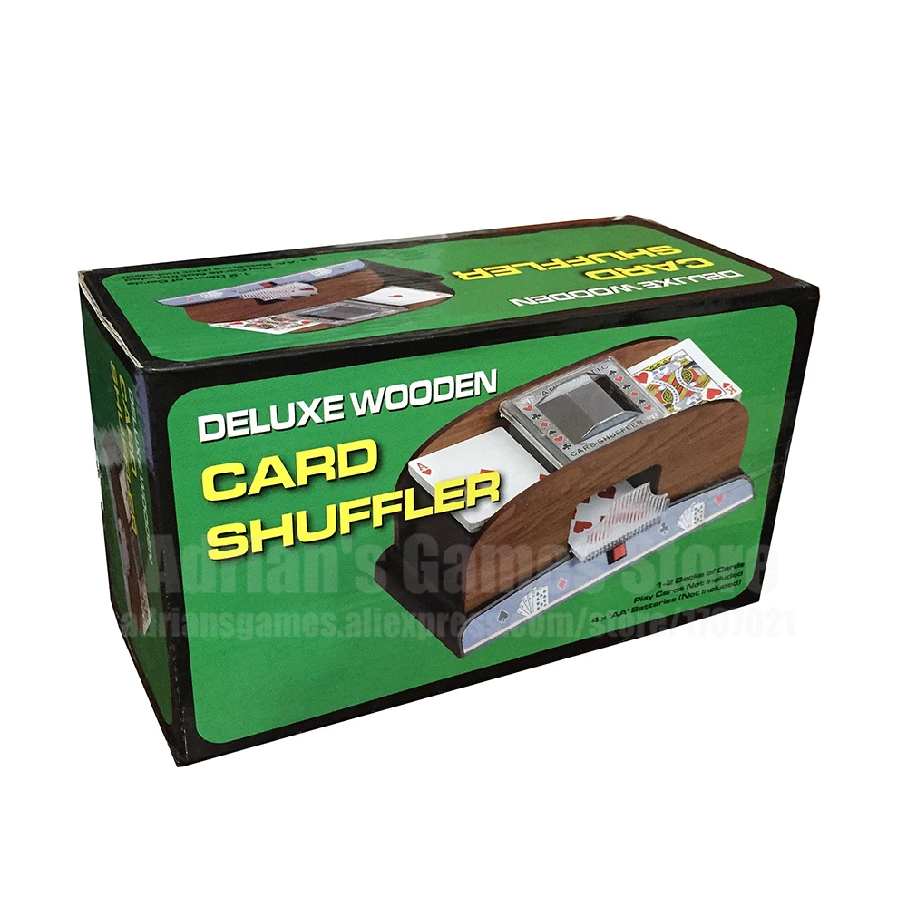 2 колоды Деревянный шаффл машина для тасовки карт Poker Card Shuffler автоматическое